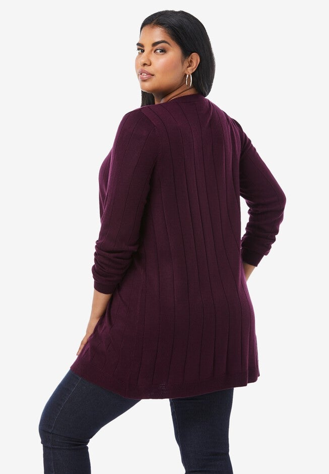 Fine Gauge Drop Needle Cardigan, , on-hover image number null