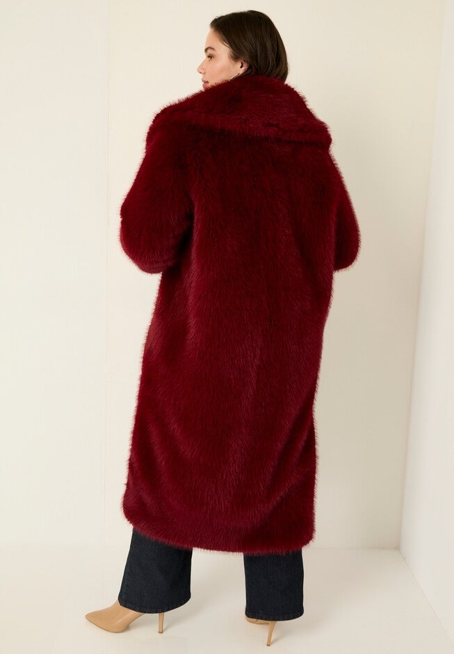 Shaggy Faux Fur Coat, , on-hover image number null