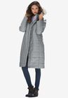 Mid-Length Puffer Jacket with Hood, GUNMETAL, hi-res image number null
