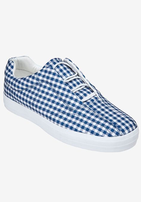 The Bungee Slip On Sneaker, NAVY GINGHAM, hi-res image number null