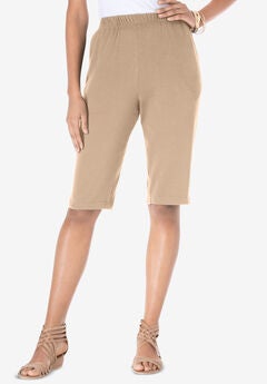 Plus Size Soft Knit Pull-on Bermuda Short