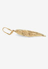 Filigree Leaf Drop Earrings In Yellow Goldtone, , on-hover image number null