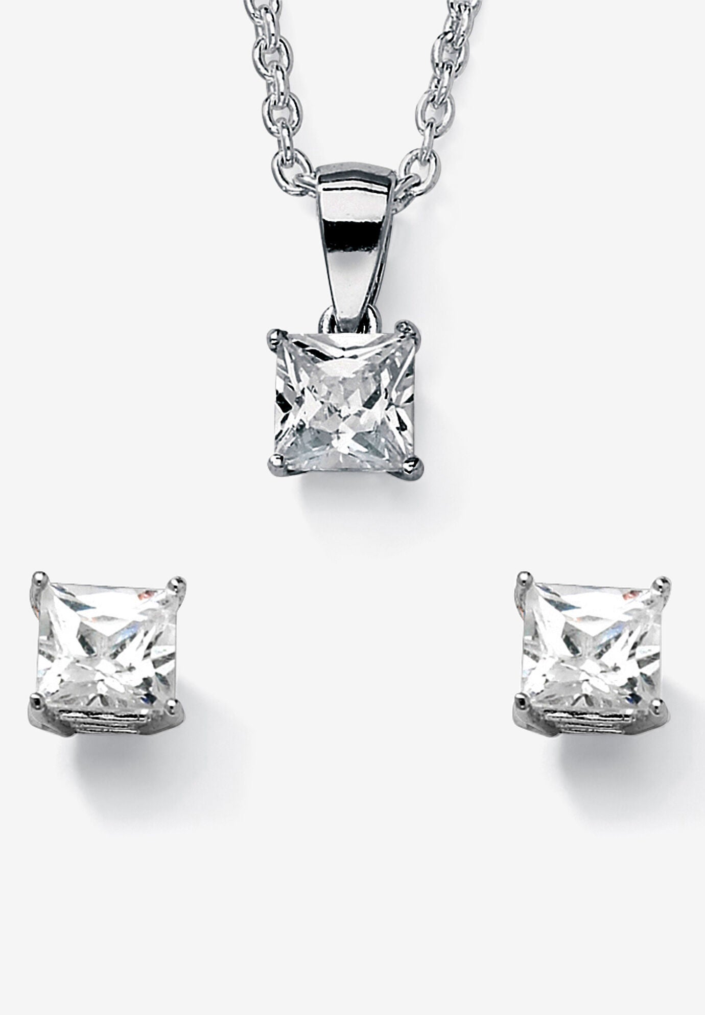 Birthstone Jewelry Set In .925 Silver, APRIL, hi-res image number 0