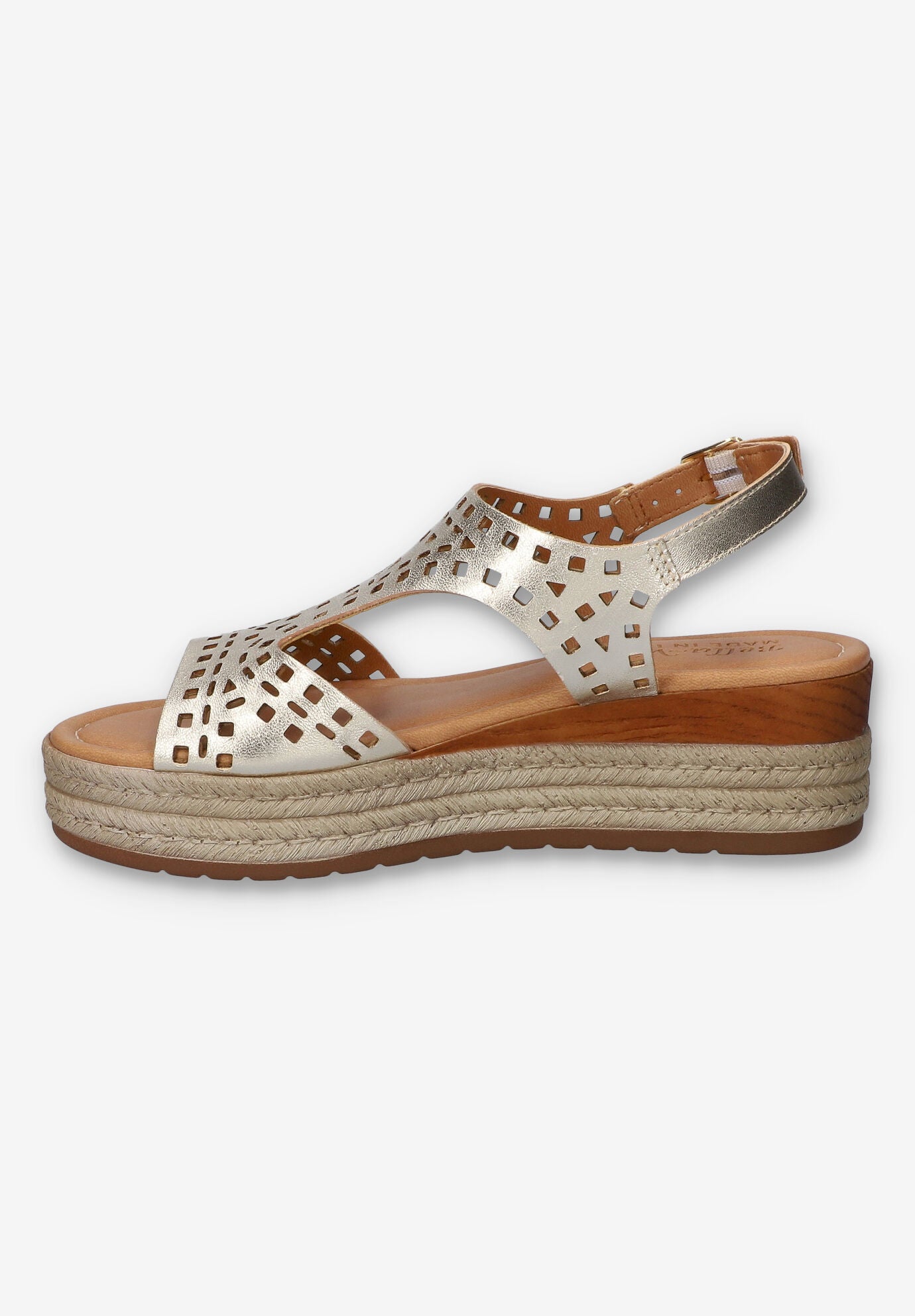Ann-Italy Wedge Sandal, CHAMPAGNE LEATHER, alternate image number 4