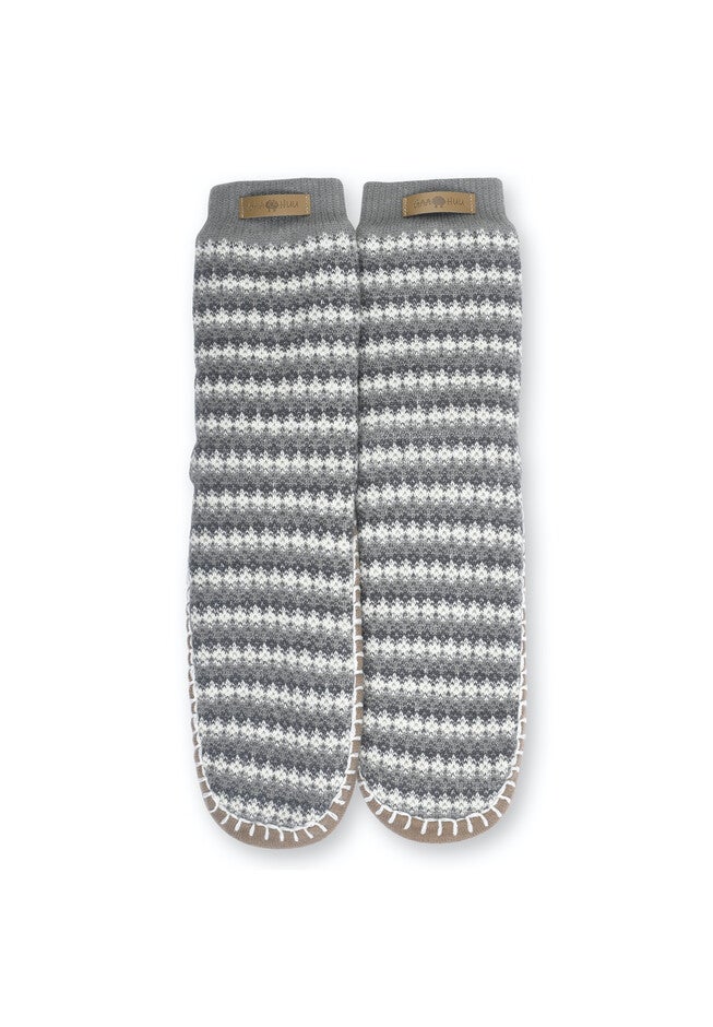 Cuffed Pattern Slipper Sock, , alternate image number null