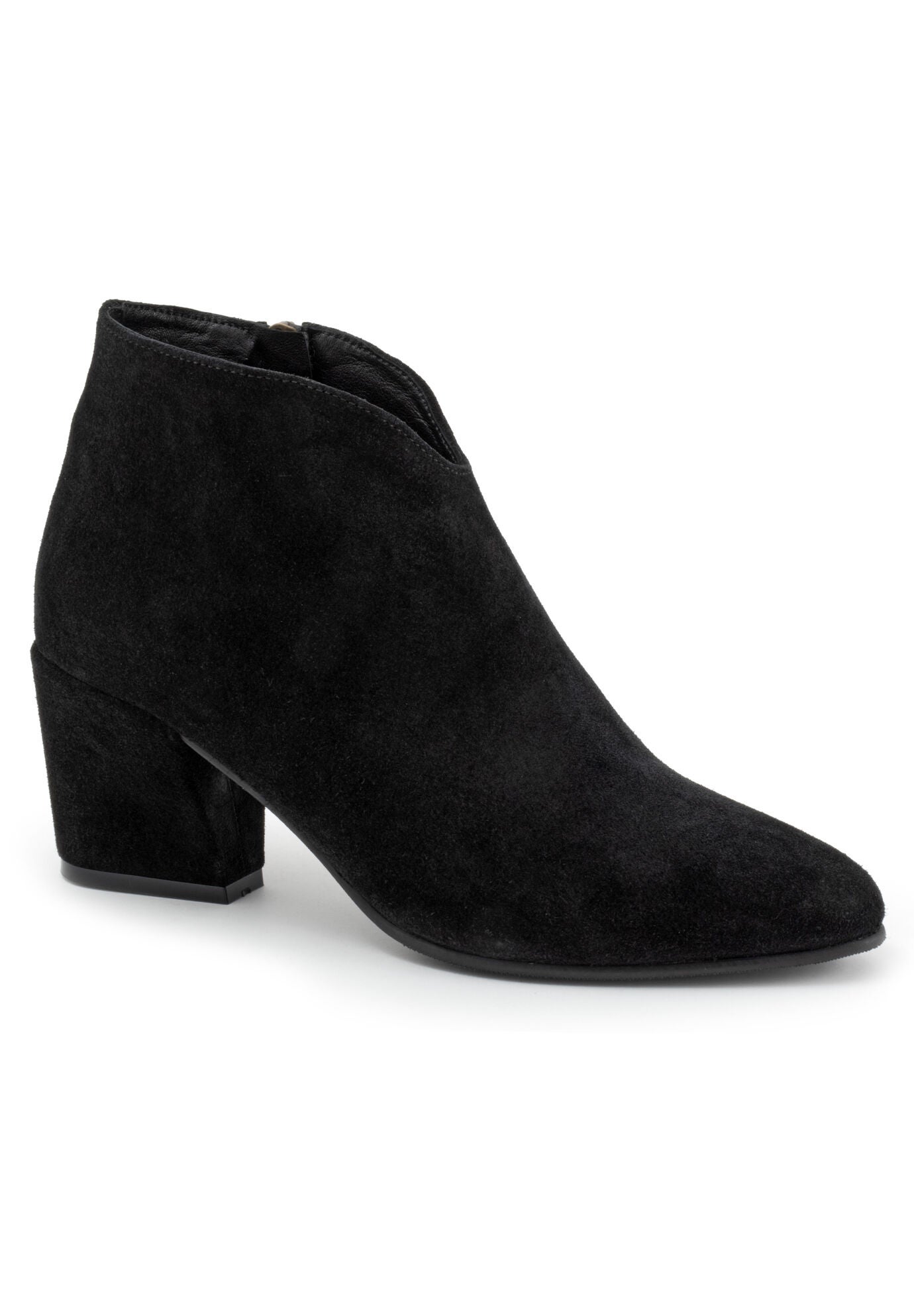 Classy Leather Sophie Bootie Pointed Toe, Taupe Suede Catherines