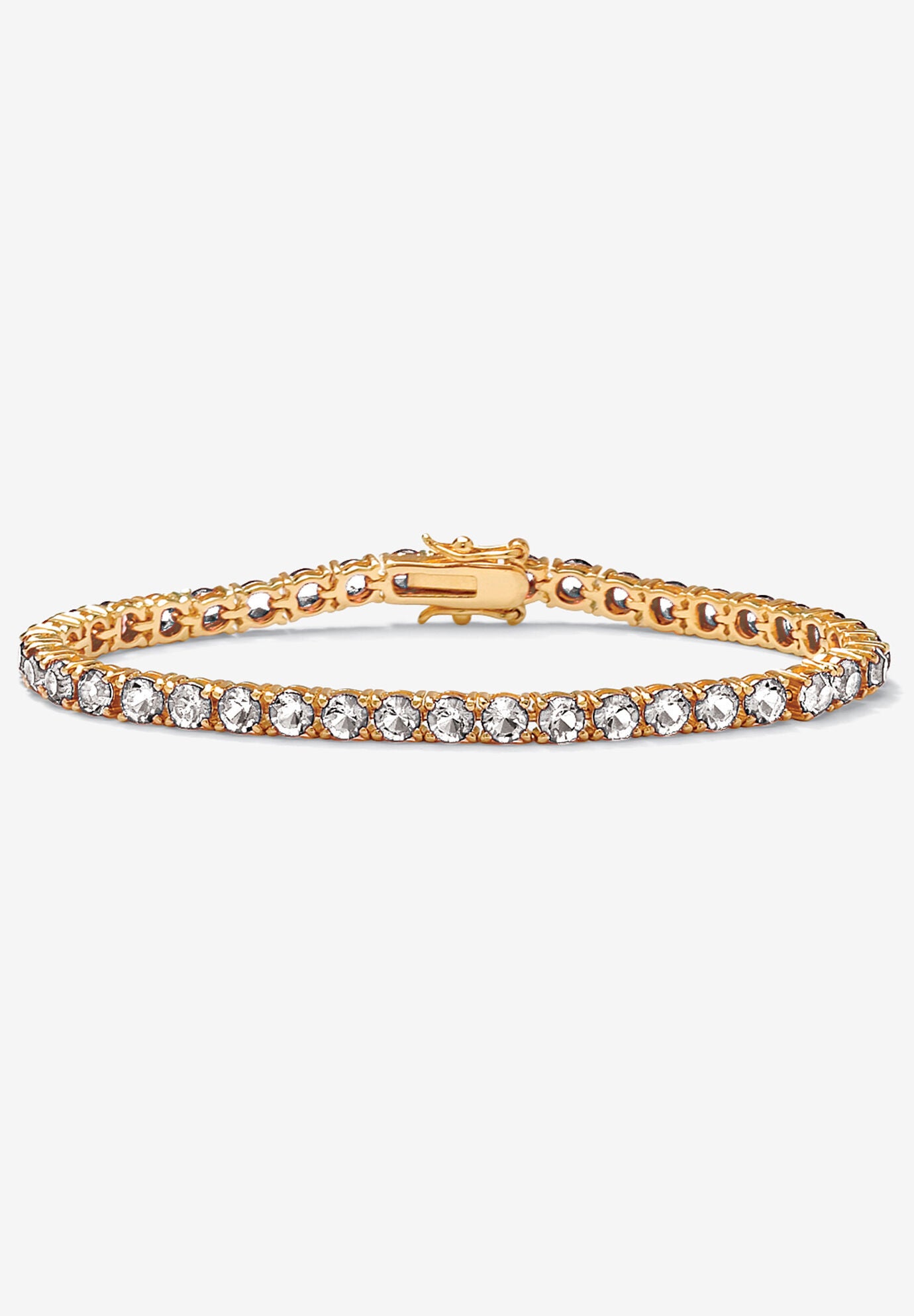 Birthstone Tennis Bracelet In Gold-Plated, APRIL, hi-res image number 0