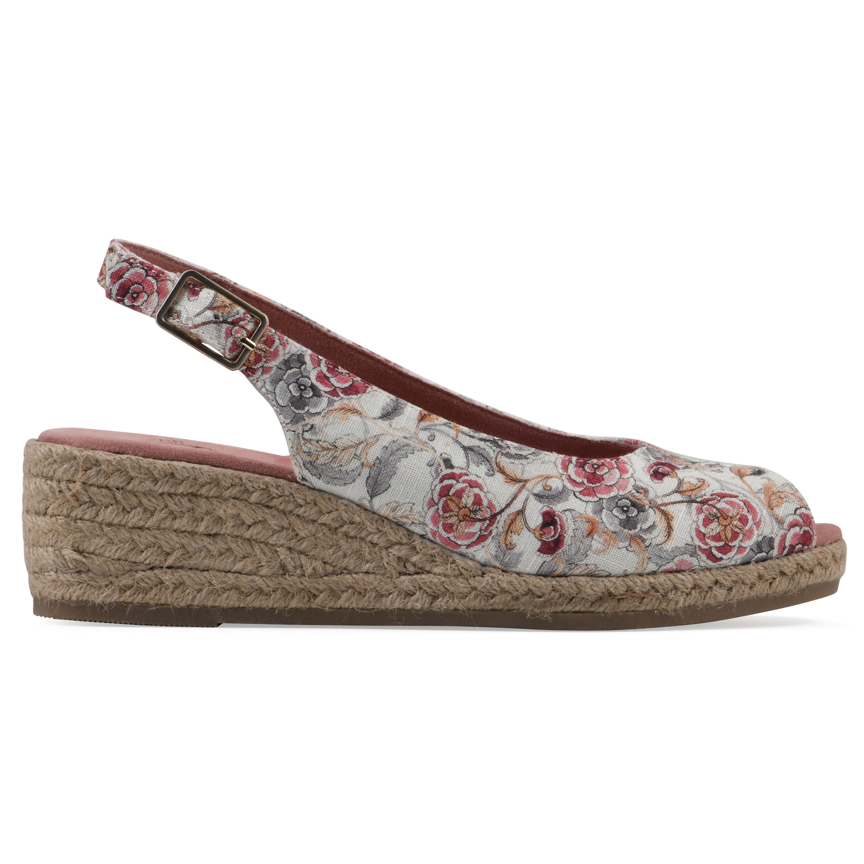 Maize Espadrille Wedge Sandal, BLUSH FLORAL FABRIC, alternate image number 2