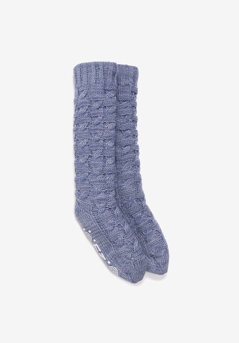 Cable Lounge Socks, DENIM, hi-res image number null