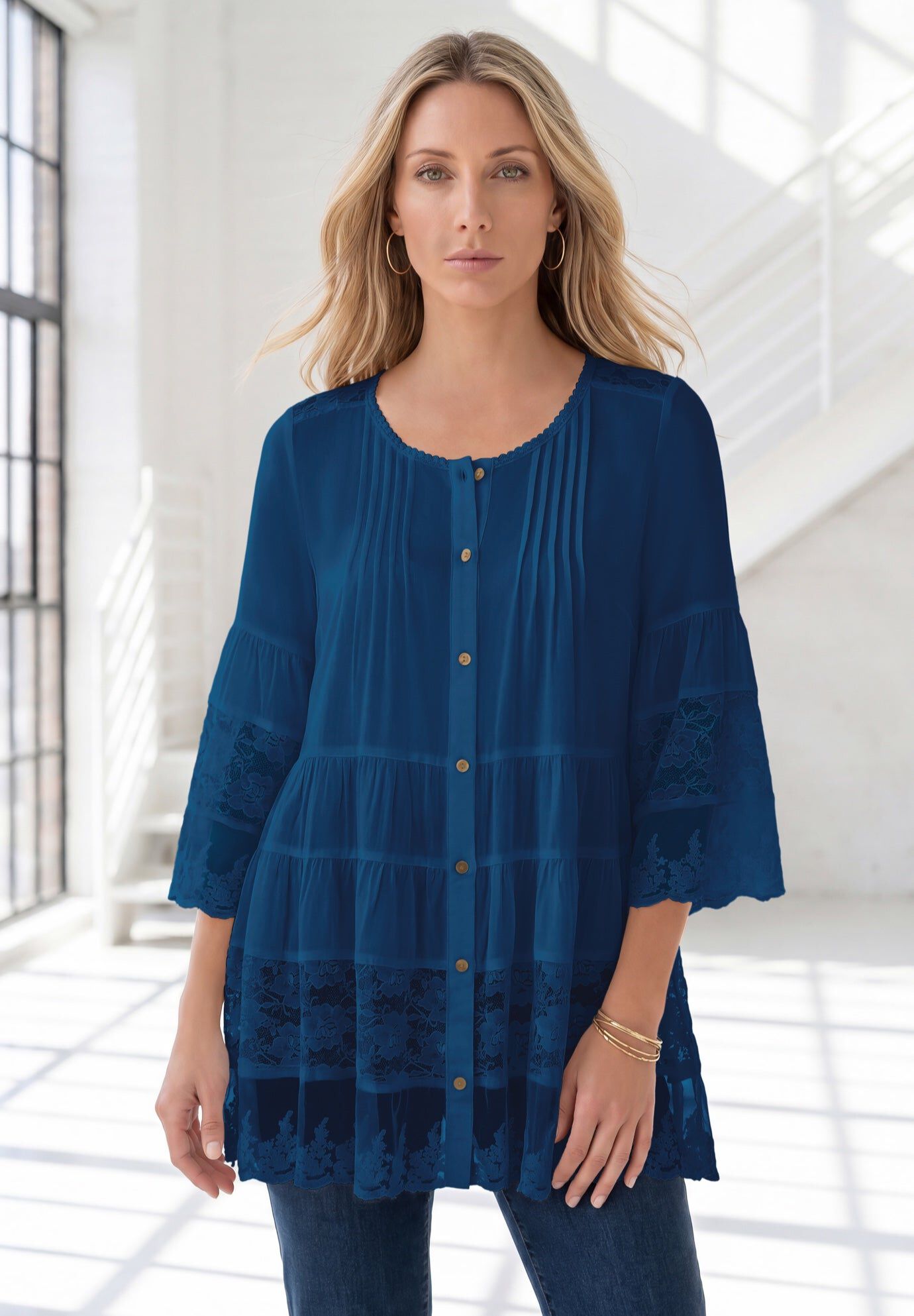 Lace Illusion Blouse