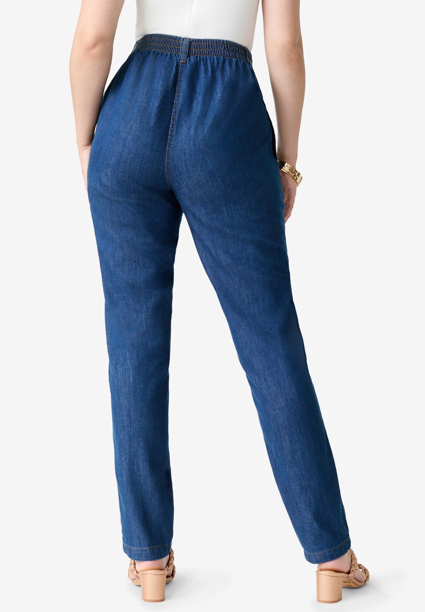 Plus Size Easy-Wear Straight Leg Jean, MEDIUM WASH, on-hover image number 1