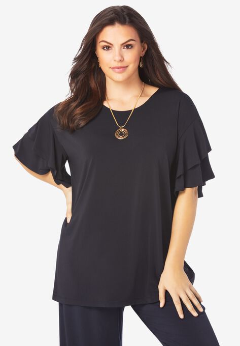 small ruffle sleeves