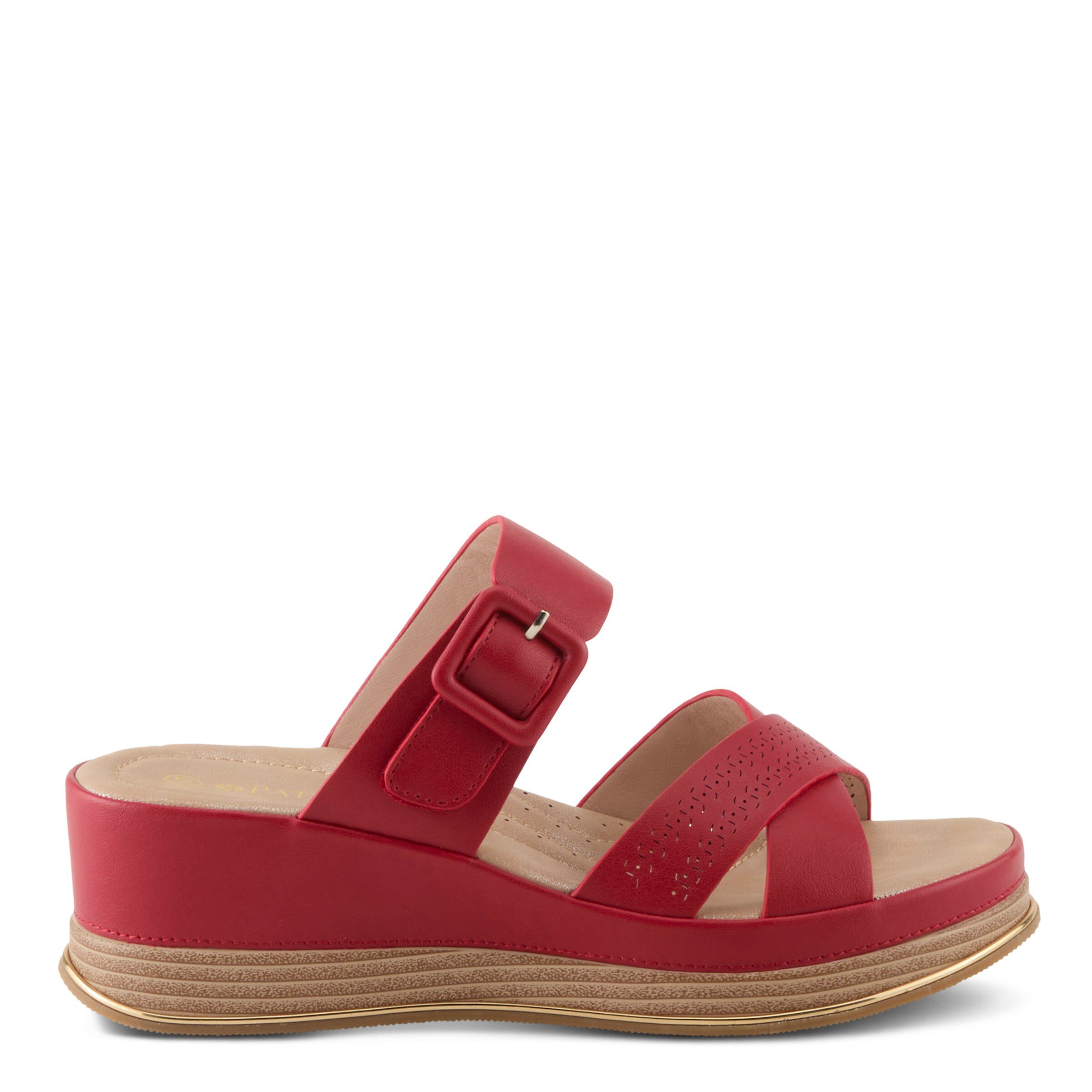 Cattaneo Wedge Sandal, RED, alternate image number 4