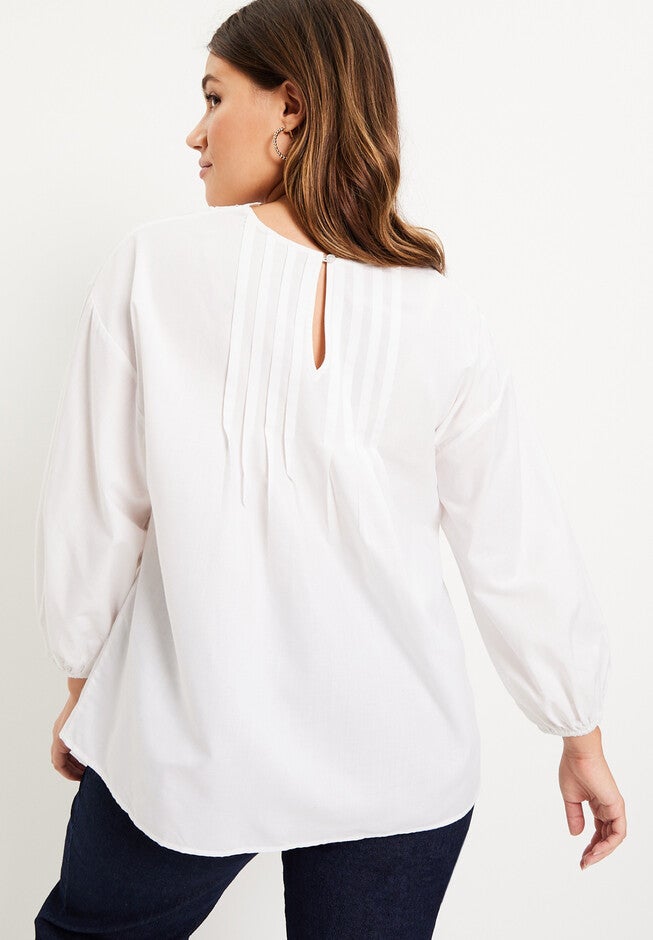 Lace La Vie Poplin Top, , on-hover image number 1