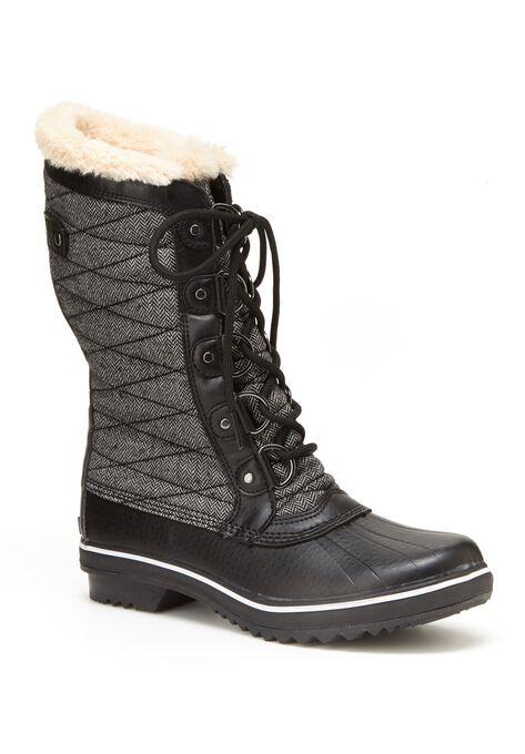Chilly- Waterproof Booties , BLACK HERRINGBONE, hi-res image number null