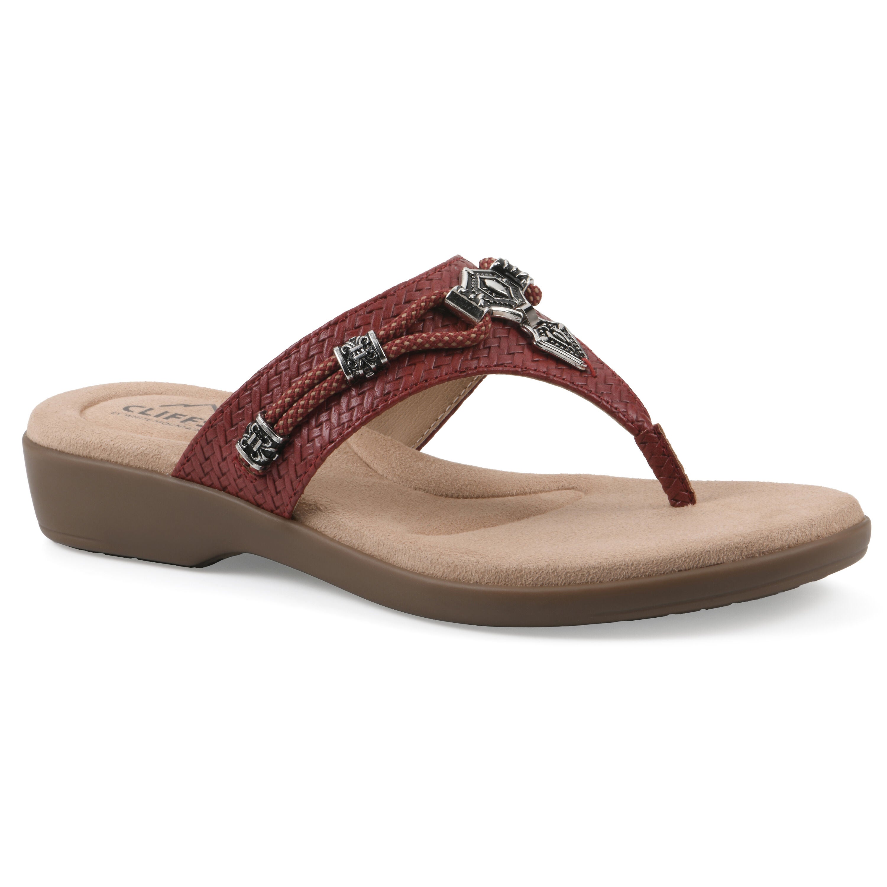 Bainah Thong Sandal, RED WOVEN, hi-res image number 0