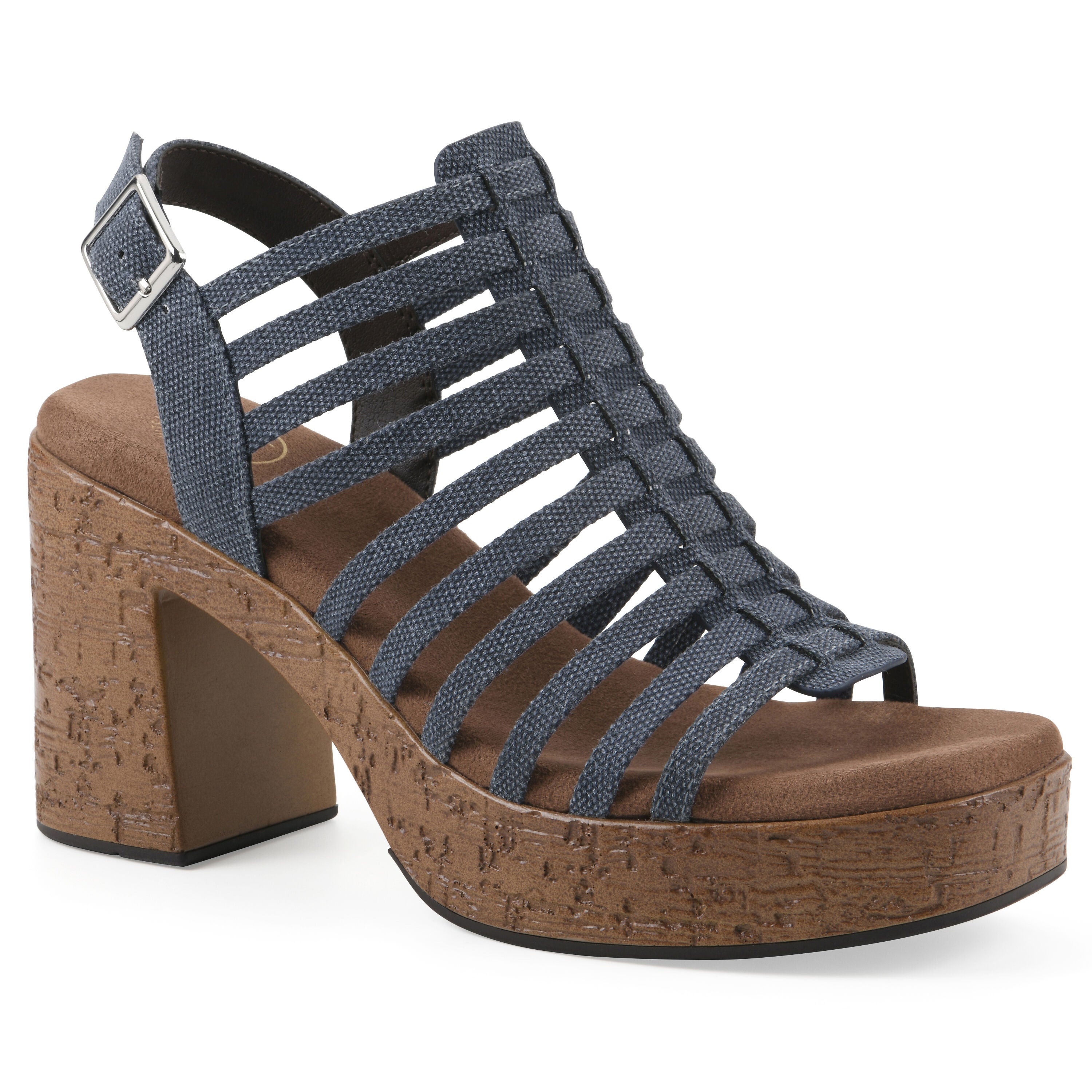 Barbea Platform Sandal, DENIM BLUE FABRIC, hi-res image number 0