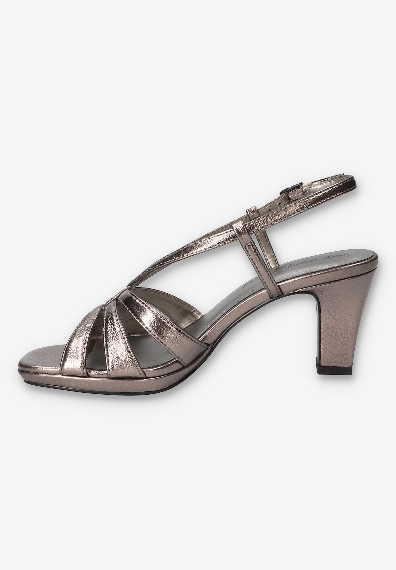 Valorie Sqaure Toe Platform Sandal, PEWTER CRINKLED, alternate image number 4