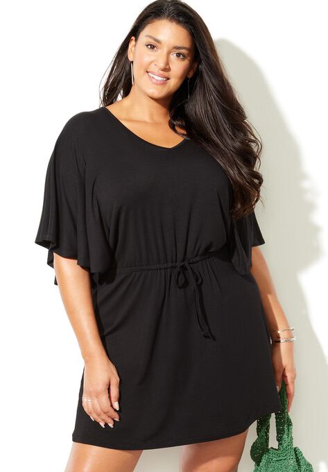 Layla Flutter Sleeve Tunic Cover Up, , alternate image number null