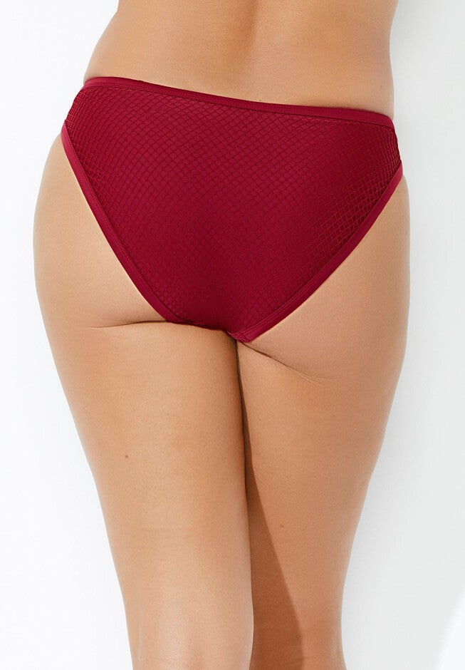 Knit Mesh Overlay Bikini Bottom, , alternate image number null
