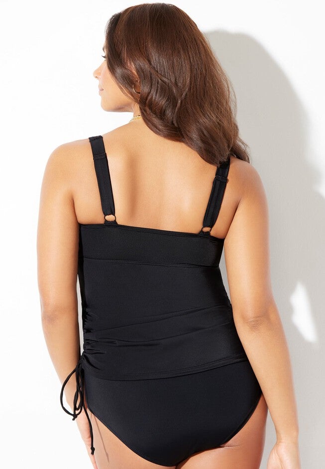 Adjustable V-Neck Tankini Top, , on-hover image number null