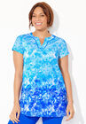 Chlorine Resistant Swim Tunic, OMBRE BLUE PALM, hi-res image number null