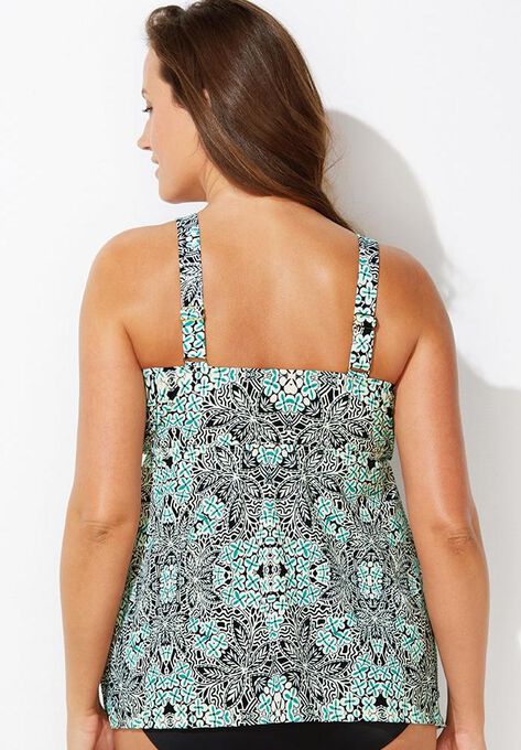 V-Neck Flowy Tankini Top, , on-hover image number null