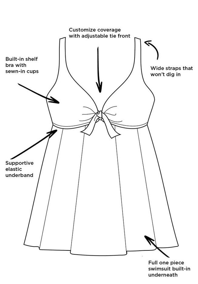 Longitude Tie Front Swimdress, , alternate image number null