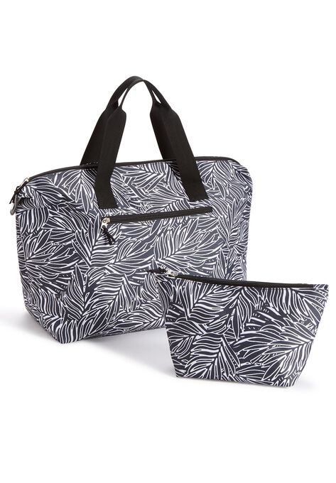 2-Piece Weekender Bag Set, BLACK WHITE JUNGLE, hi-res image number null