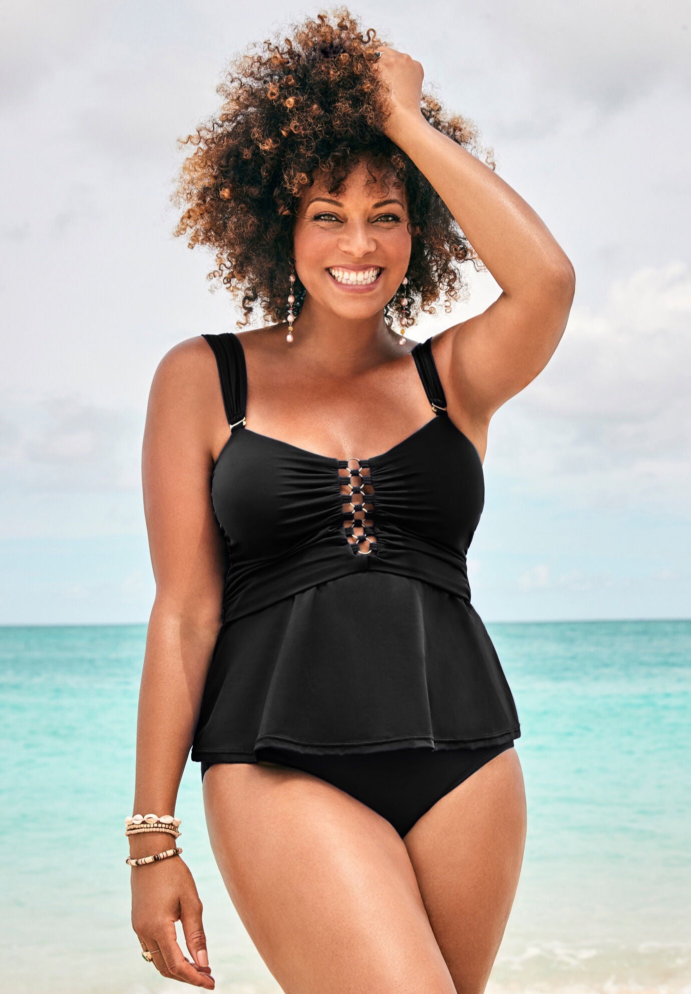 Underwire bandeau tankini top
