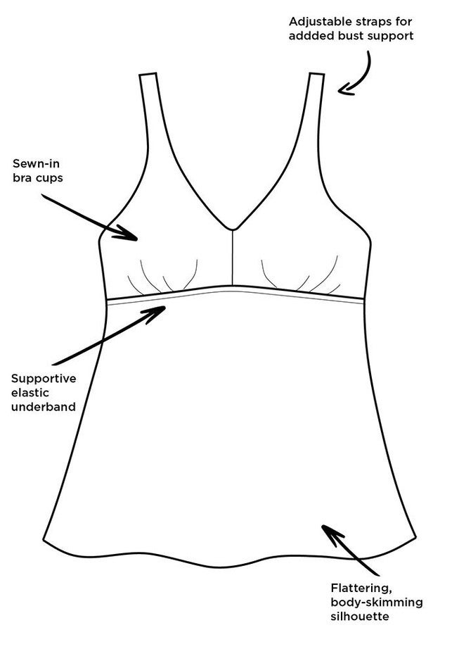 V-Neck Flowy Tankini Set, , alternate image number null