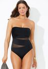 Mesh Wrap Bandeau One Piece Swimsuit, , alternate image number 2