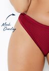 Knit Mesh Overlay Bikini Bottom, , alternate image number 4