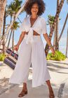 Sophia Tie Front Crinkle Crop Top, , alternate image number null
