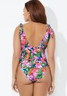 Tie Shoulder One Piece Swimsuit, , on-hover image number null