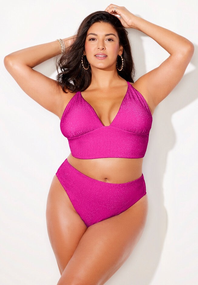 Longline Sparkle Bikini Set, , alternate image number null