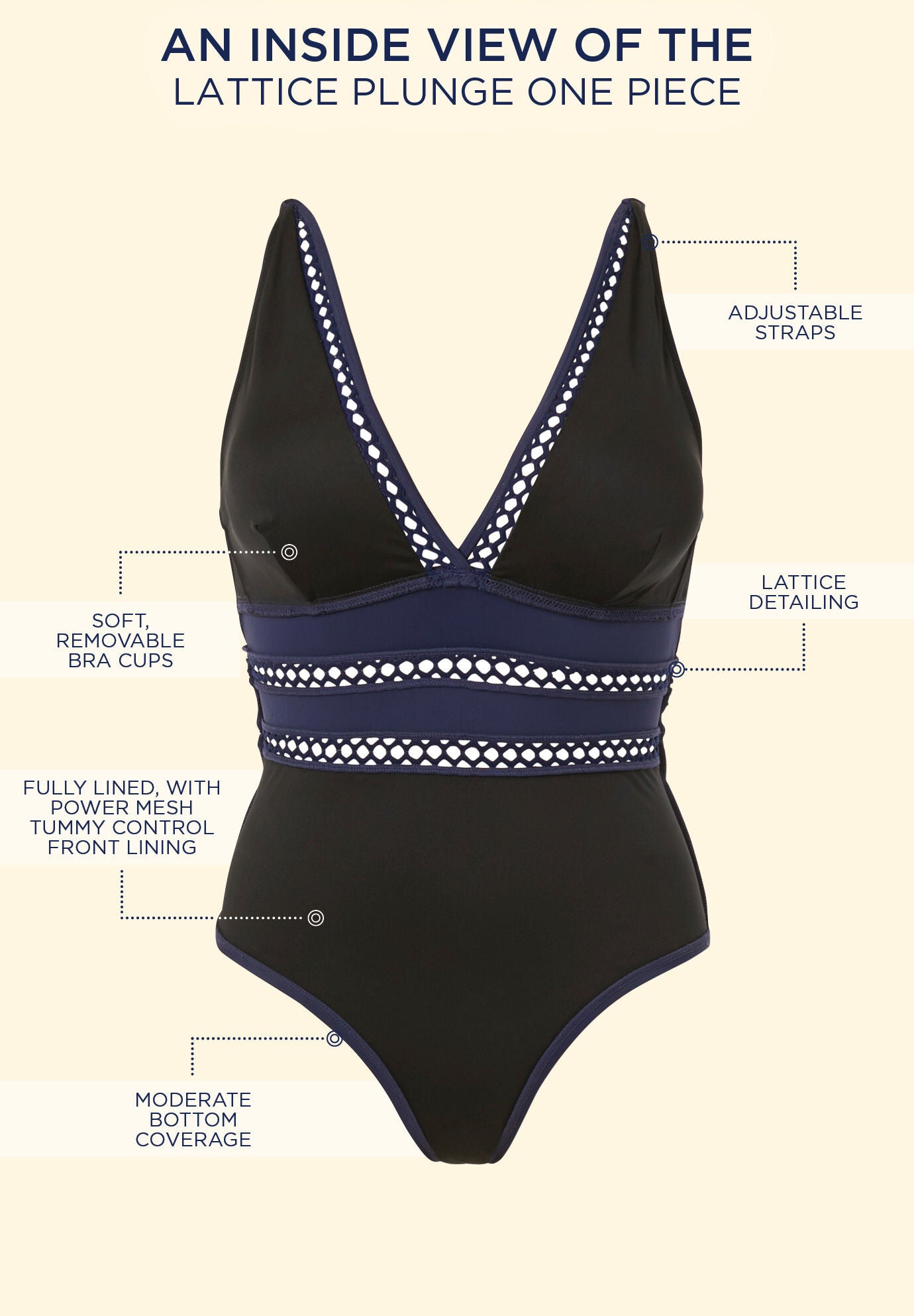 Palm Reader Lattice One Piece Swimsuit main image 1
