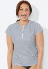 Chlorine Resistant Quarter Zip Swim Tee, , alternate image number null