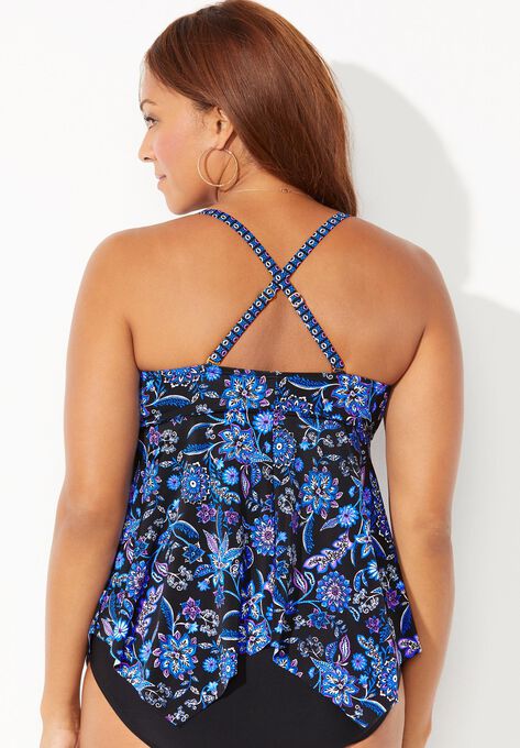 Crossback Handkerchief Tankini Top, , on-hover image number null