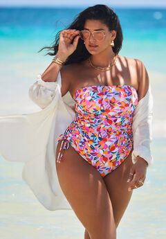 Plus Size Bandeau One Piece Swimsuits