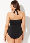 Faux Wrap Halter One Piece Swimsuit, , on-hover image number 1