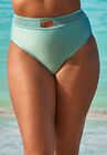 High Waist Cutout Mesh Bikini Bottom, CYAN, hi-res image number 0