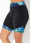 Chlorine Resistant Printed Swim Bike Short, GREEN PALM, hi-res image number null