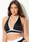 Bliss Colorblock Pleated Halter Bikini Top, , alternate image number null