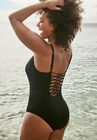 Lace Up One Piece Swimsuit, , on-hover image number 1