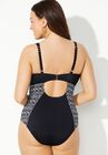 V-Neck Ring One Piece Swimsuit, , on-hover image number 1