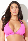 Adjustable Knot Halter Bikini Top, WATERMELON SUGAR, hi-res image number null