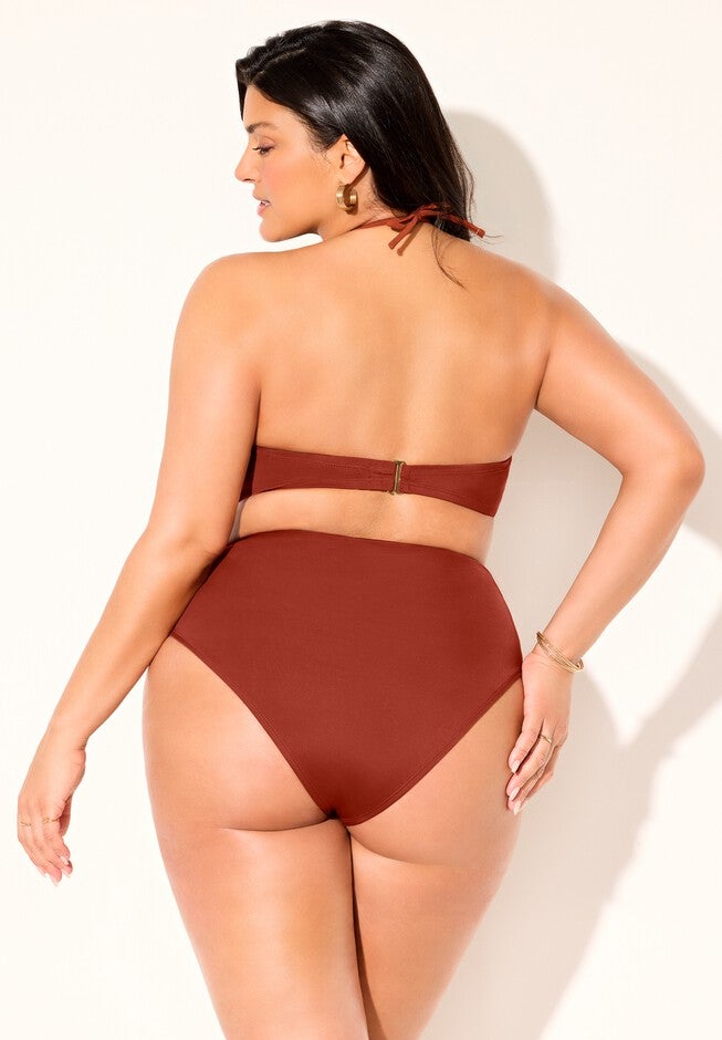 Ruched Ring Bandeau Bikini Set, , on-hover image number null