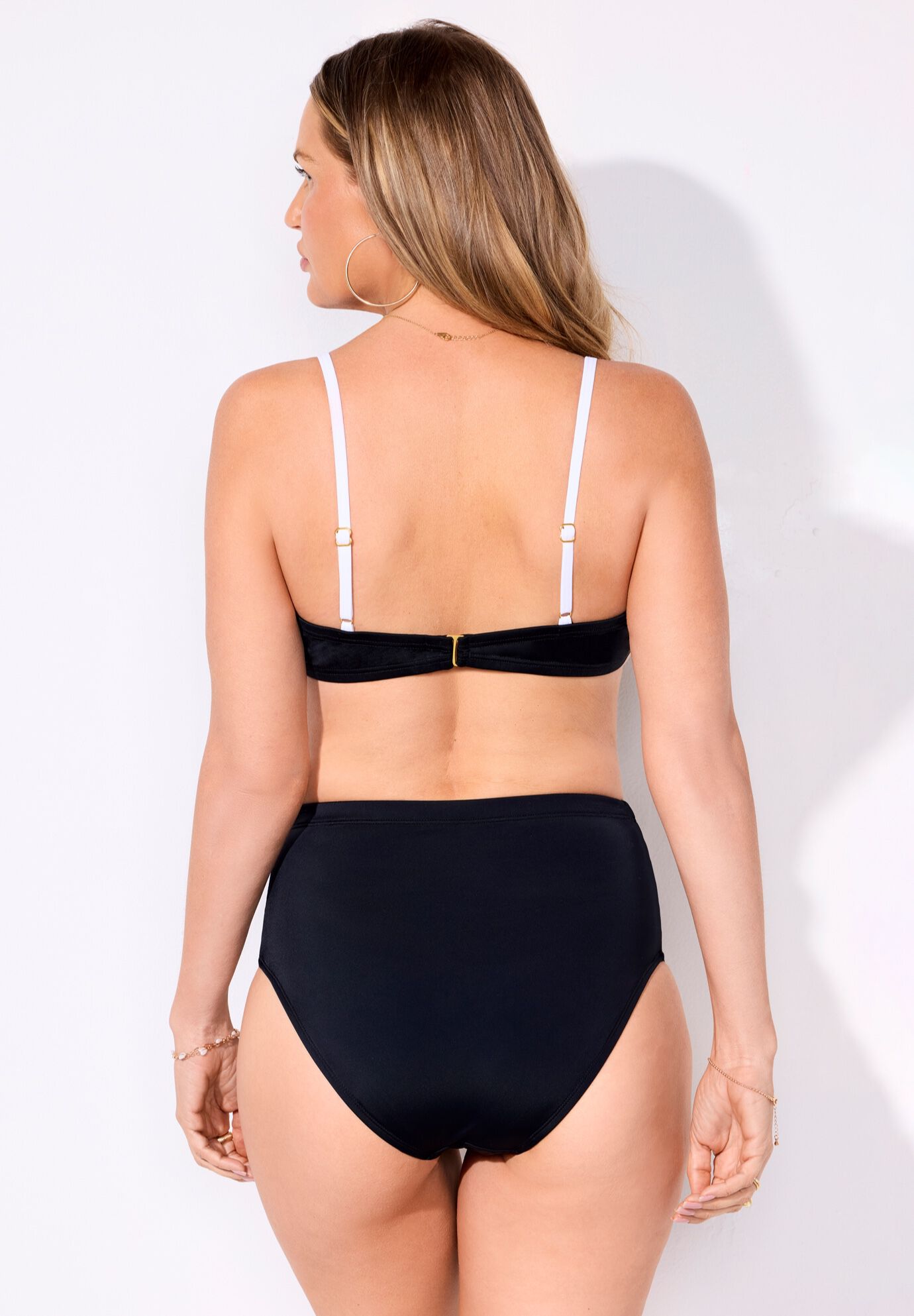 Shirred Underwire Bikini Set With Sarong Skirt Brief, , on-hover image number 1