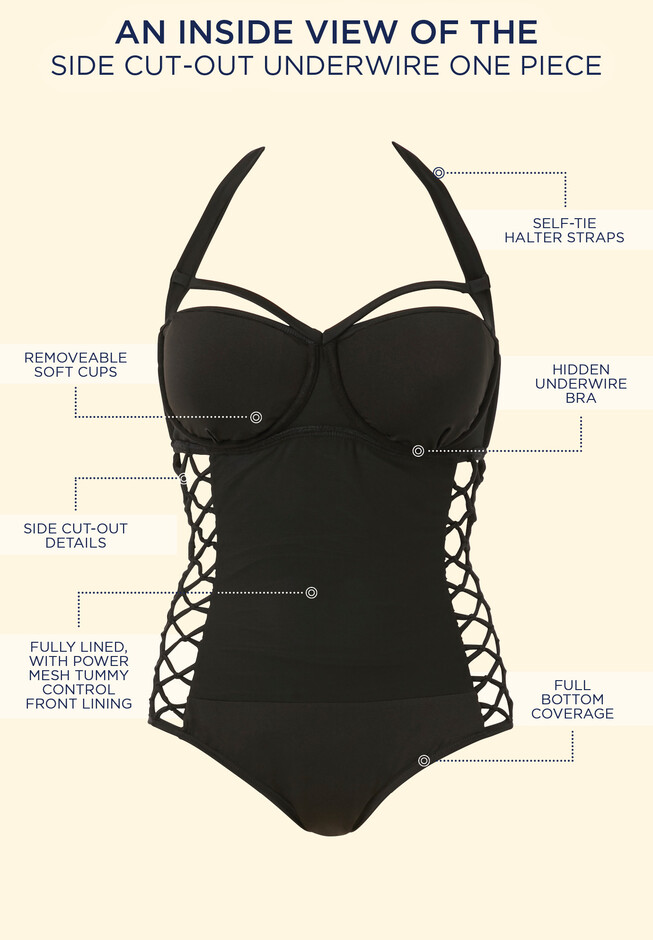 Zip-Front One-Piece with Tummy Control